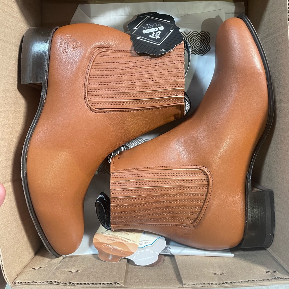 Canelo Piel Deer Botín Charro Maple